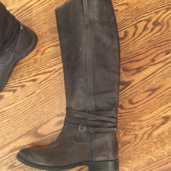 Frye boots - tall brown; nice detail - Picture 2 of 7